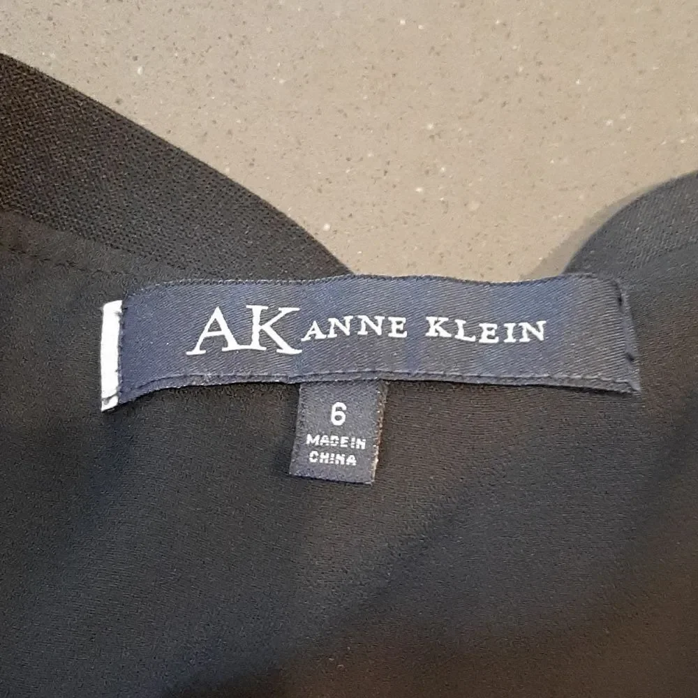 AK Anne Klein  sz 6 black midi skirt
